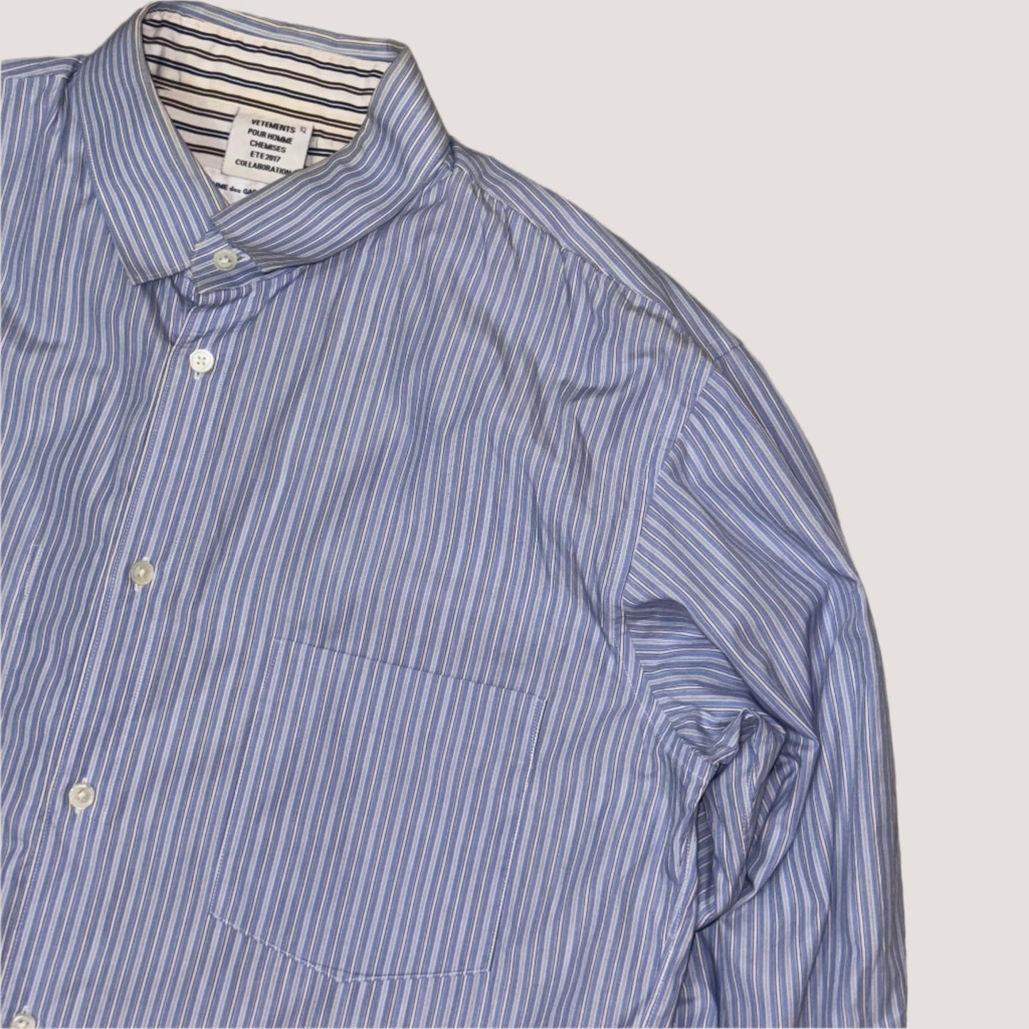 Vetements X CDG S/S'17 Double Layered Reversible Shirt