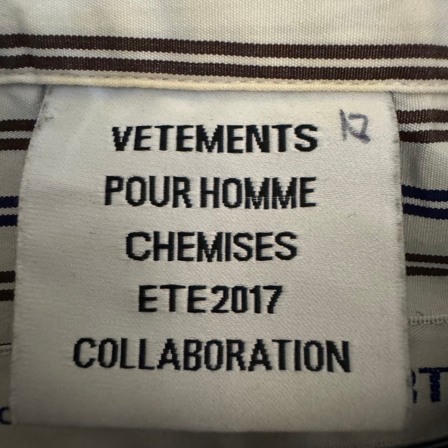 Vetements X CDG S/S'17 Double Layered Reversible Shirt