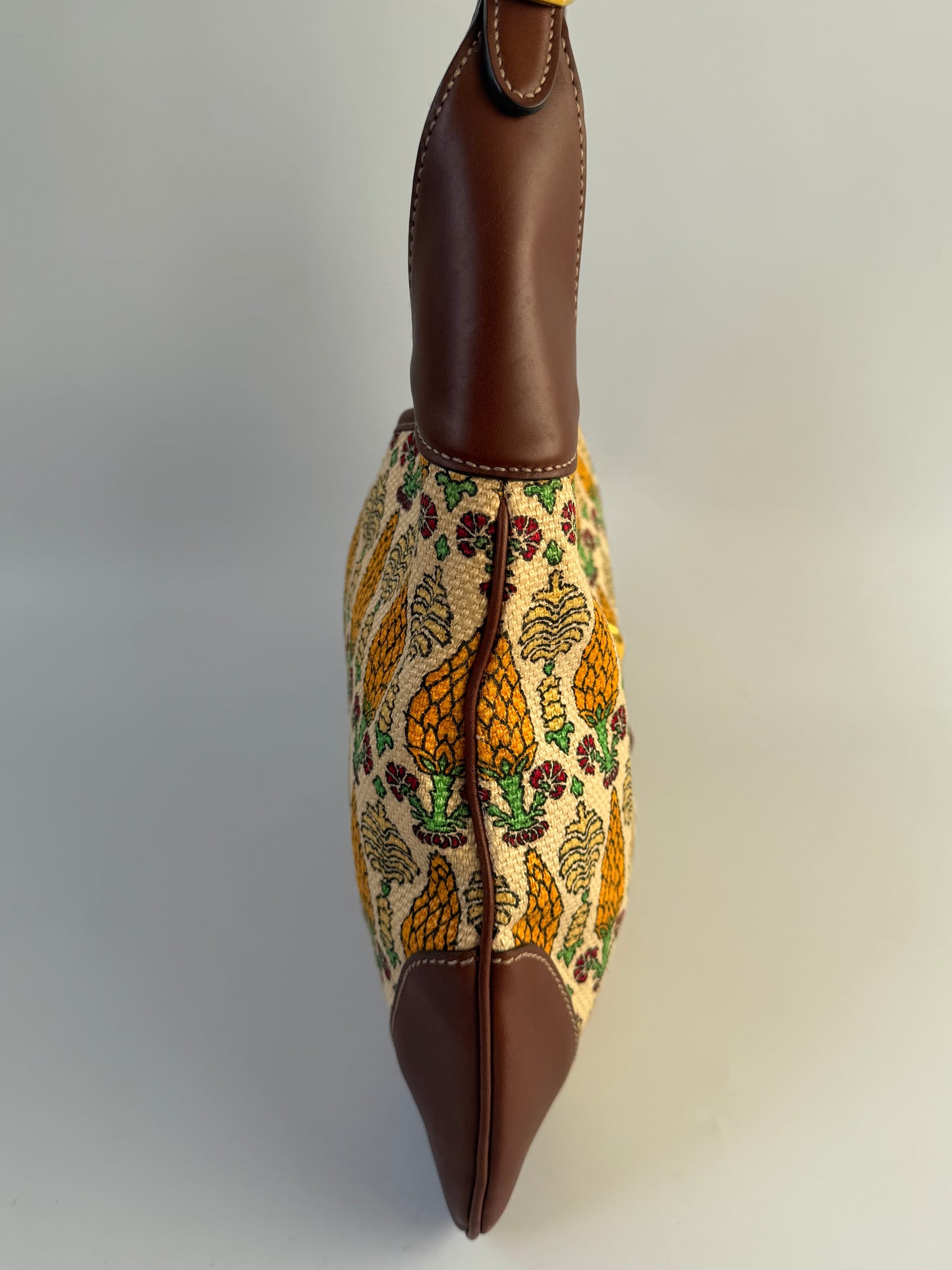 Gucci Jackie Pineapple Printed Canvas Hobo Bag