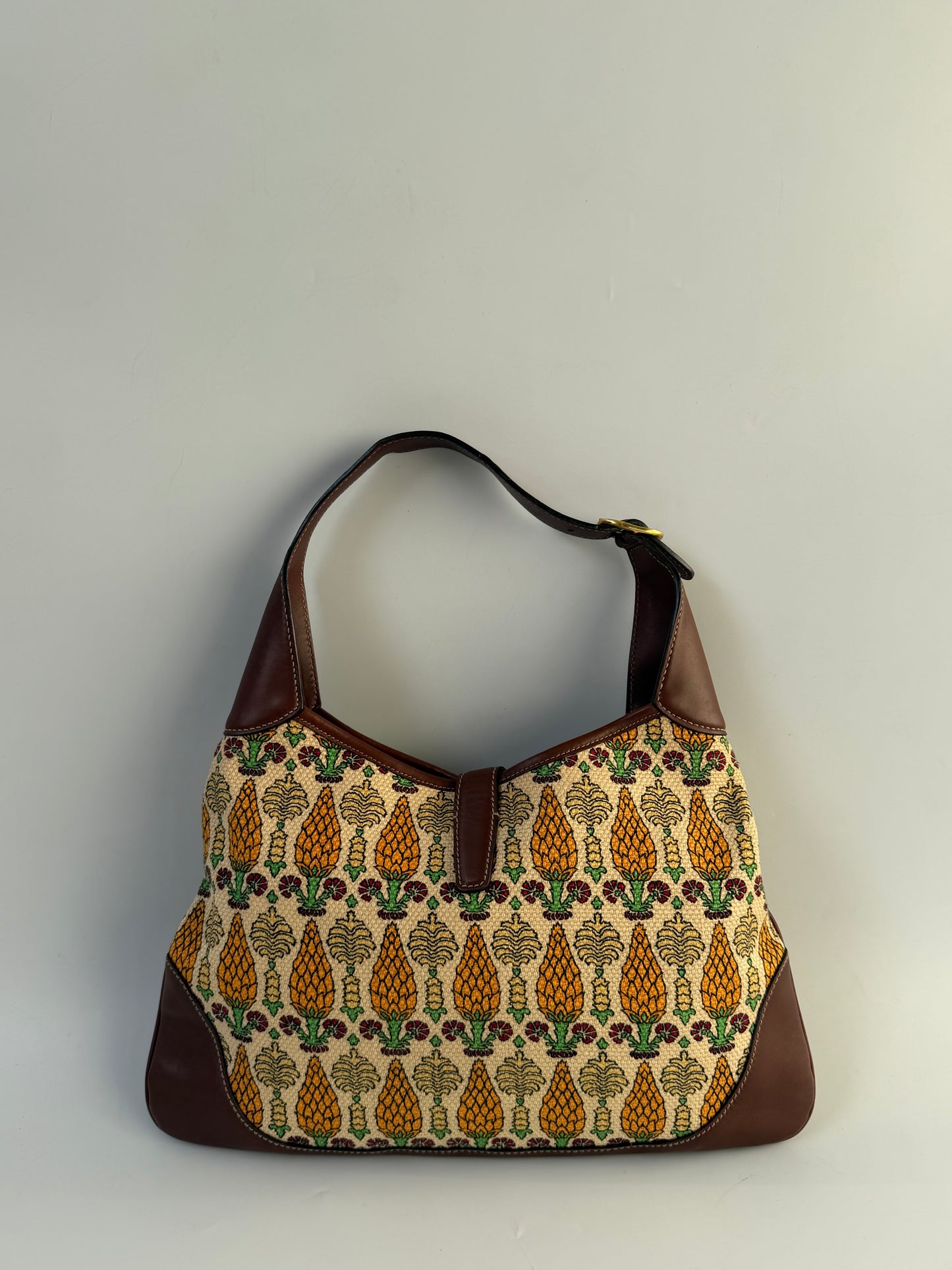 Gucci Jackie Pineapple Printed Canvas Hobo Bag