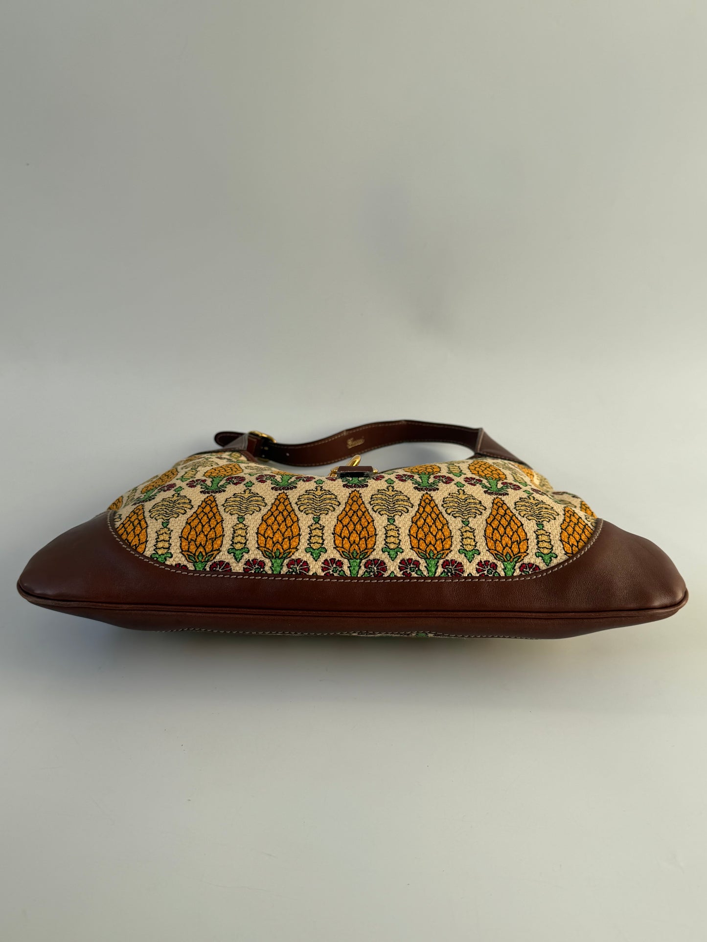 Gucci Jackie Pineapple Printed Canvas Hobo Bag