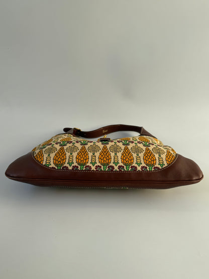 Gucci Jackie Pineapple Printed Canvas Hobo Bag