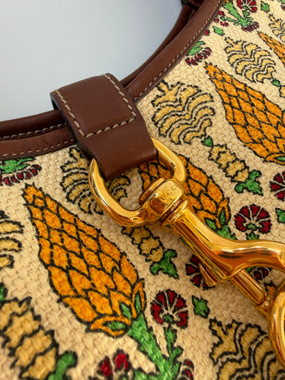 Gucci Jackie Pineapple Printed Canvas Hobo Bag