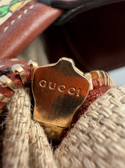 Gucci Jackie Pineapple Printed Canvas Hobo Bag