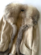 A/W2006 Roberto Cavalli Beige Shearling Fox Fur Collar
