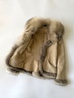 A/W2006 Roberto Cavalli Beige Shearling Fox Fur Collar