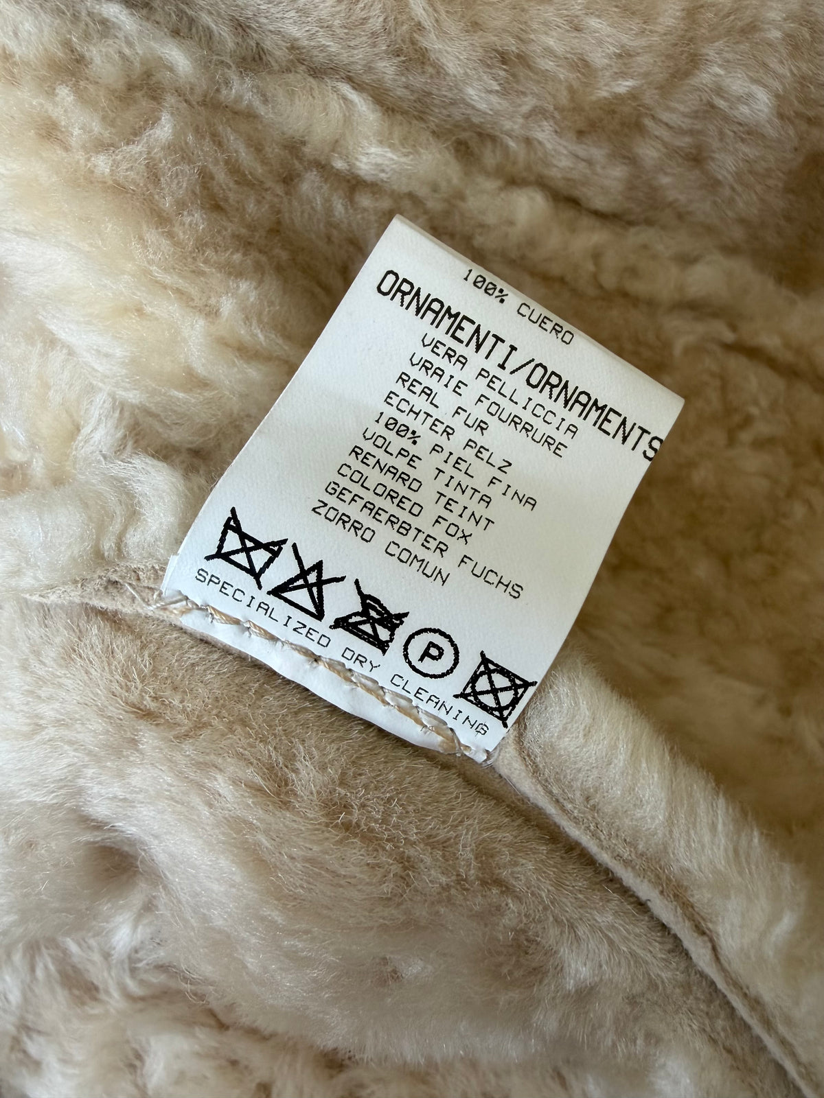 A/W2006 Roberto Cavalli Beige Shearling Fox Fur Collar