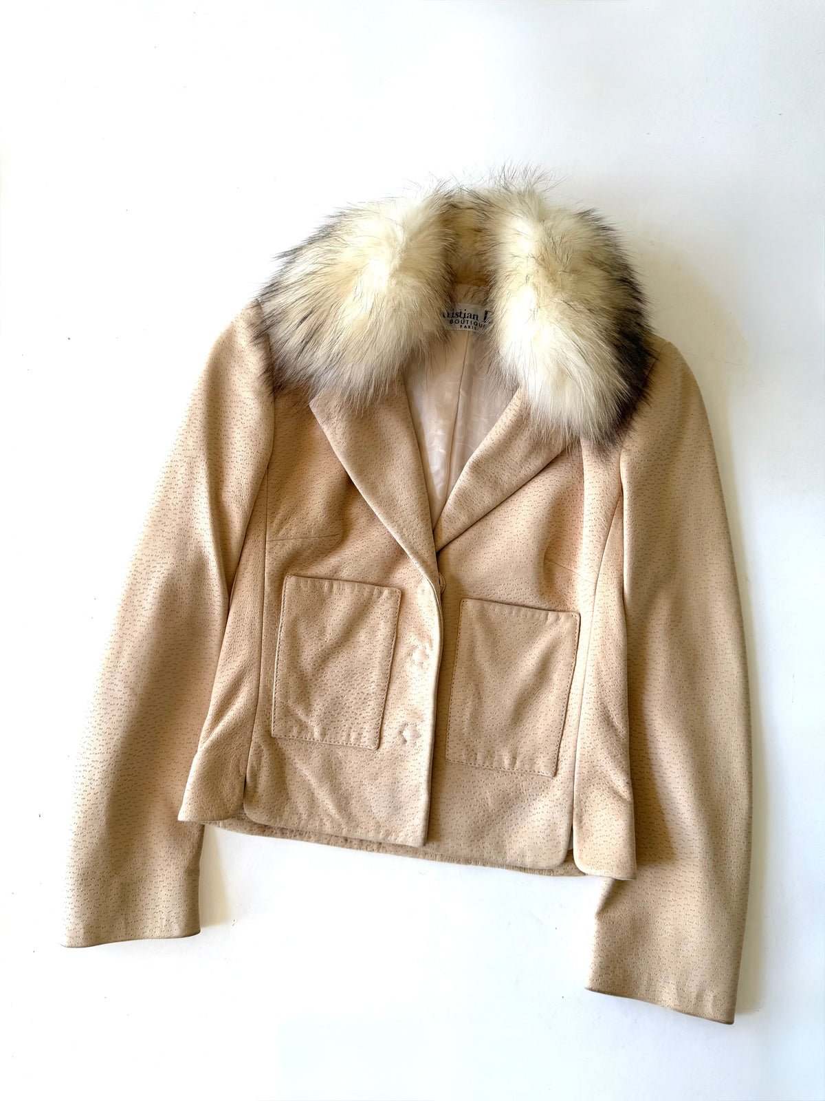 2007 Christian Dior John Galliano Lambskin Leather Fox Fur