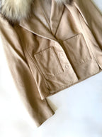 2007 Christian Dior John Galliano Lambskin Leather Fox Fur