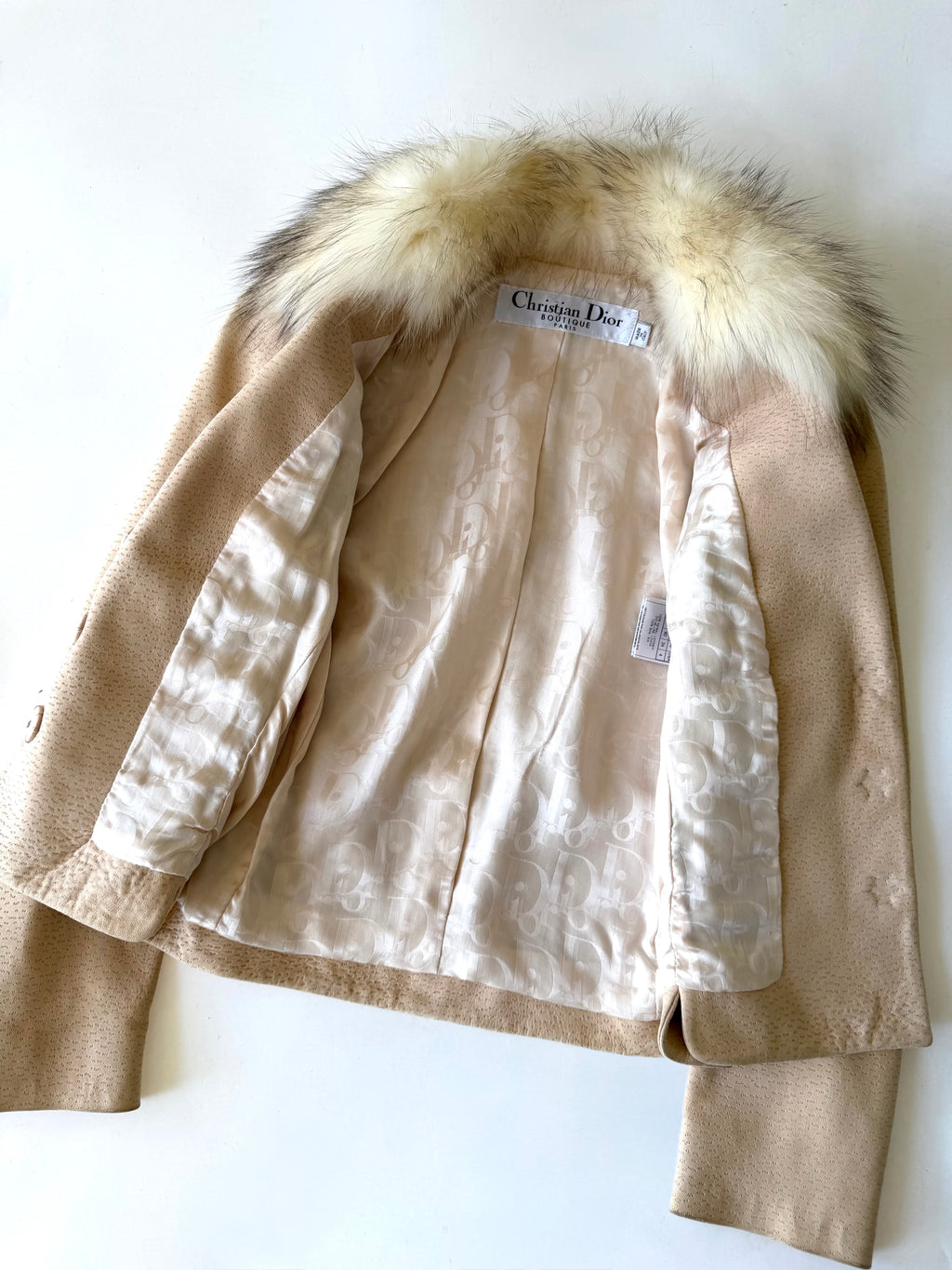 2007 Christian Dior John Galliano Lambskin Leather Fox Fur