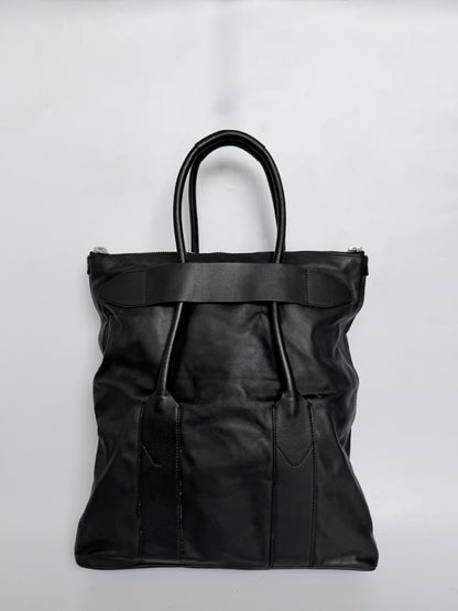 Maison Margiela Line 11 Black Leather Tote Bag