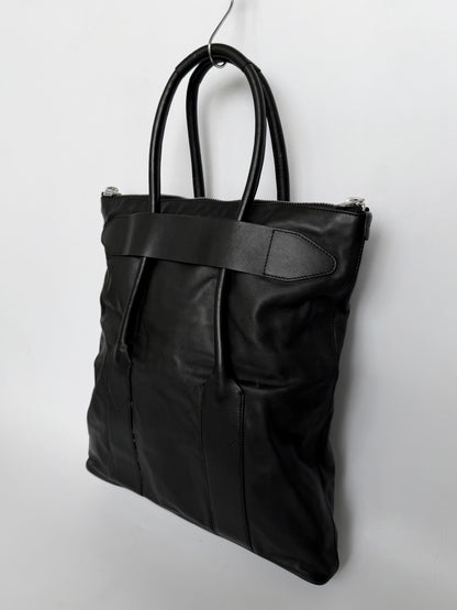 Maison Margiela Line 11 Black Leather Tote Bag