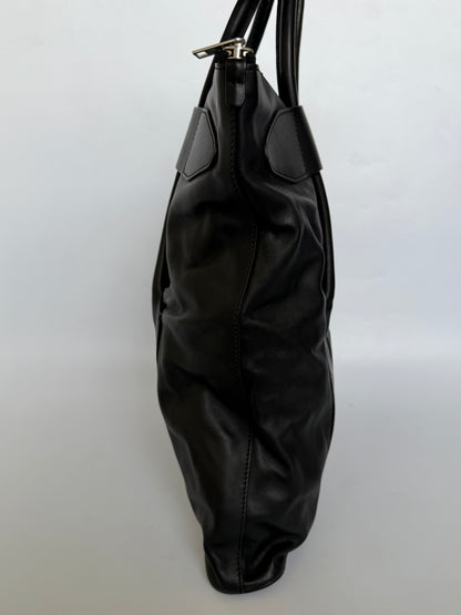 Maison Margiela Line 11 Black Leather Tote Bag