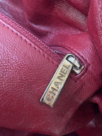 Vintage Chanel Navy Blue CC Silver Bowler Bag