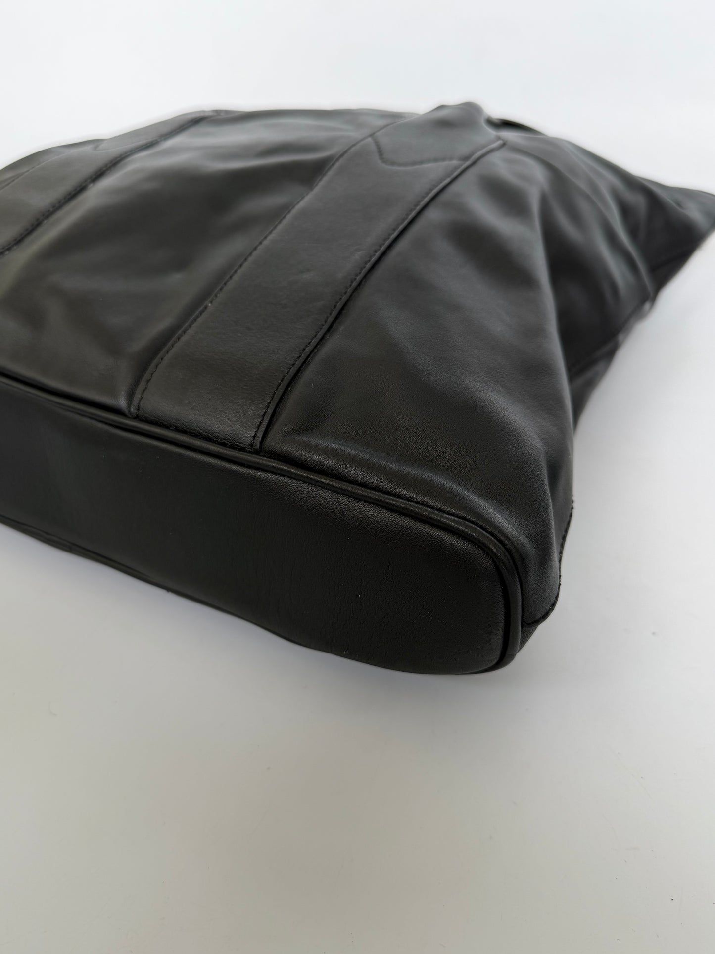 Maison Margiela Line 11 Black Leather Tote Bag