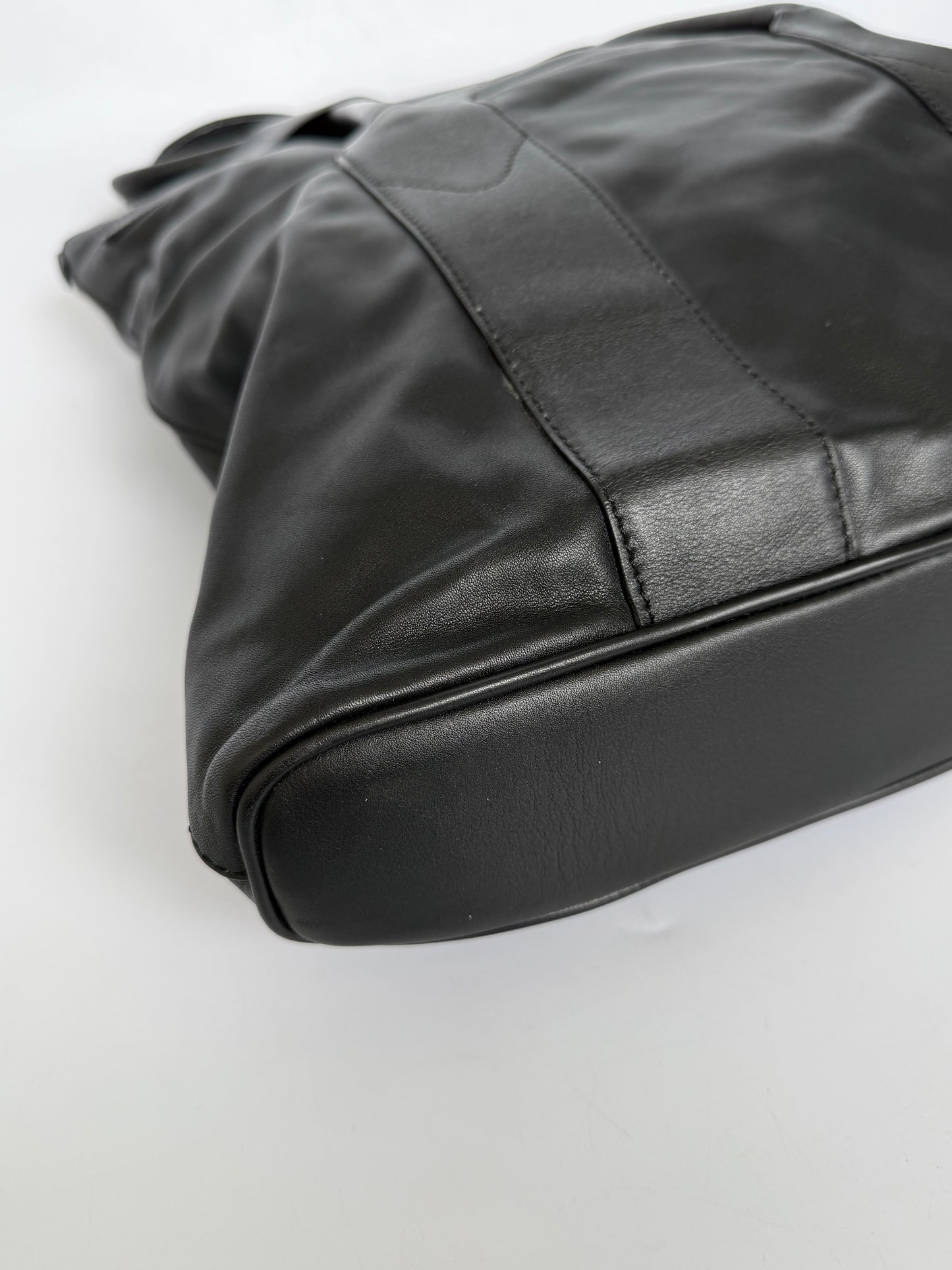 Maison Margiela Line 11 Black Leather Tote Bag
