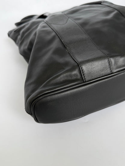 Maison Margiela Line 11 Black Leather Tote Bag