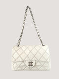 Chanel White Quilted Wild Stitch Single Flap Bag