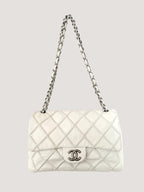 Chanel White Quilted Wild Stitch Single Flap Bag