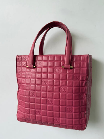 Chanel Thulian Pink Chocolate Bar Small Tote Bag