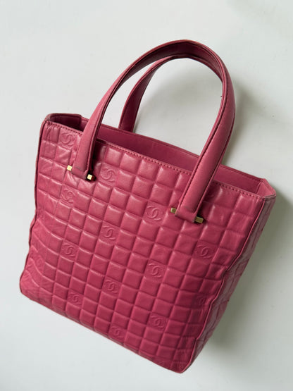 Chanel Thulian Pink Chocolate Bar Small Tote Bag