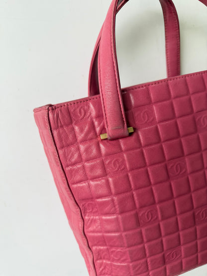 Chanel Thulian Pink Chocolate Bar Small Tote Bag