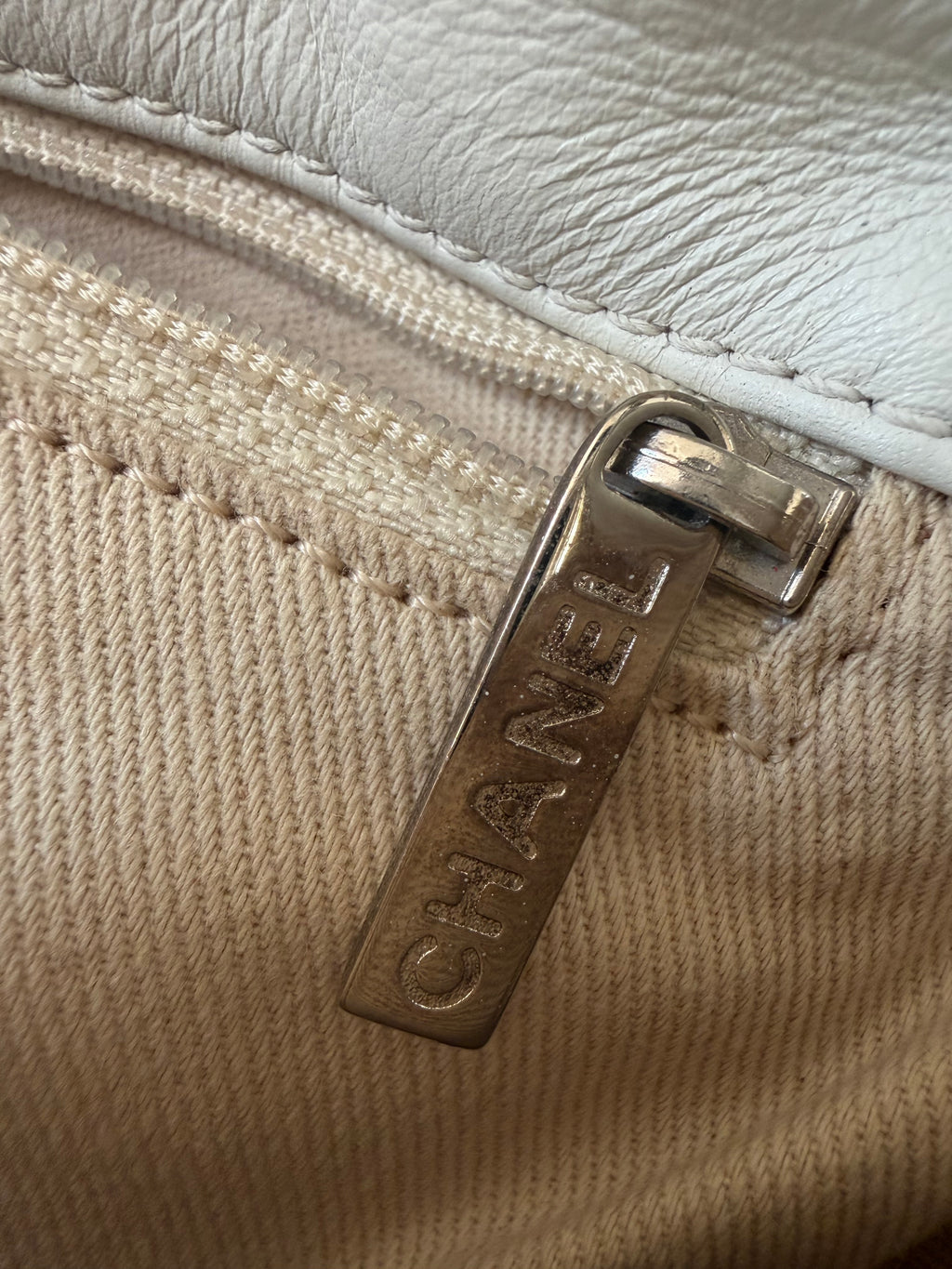 Chanel White Quilted Wild Stitch Single Flap Bag