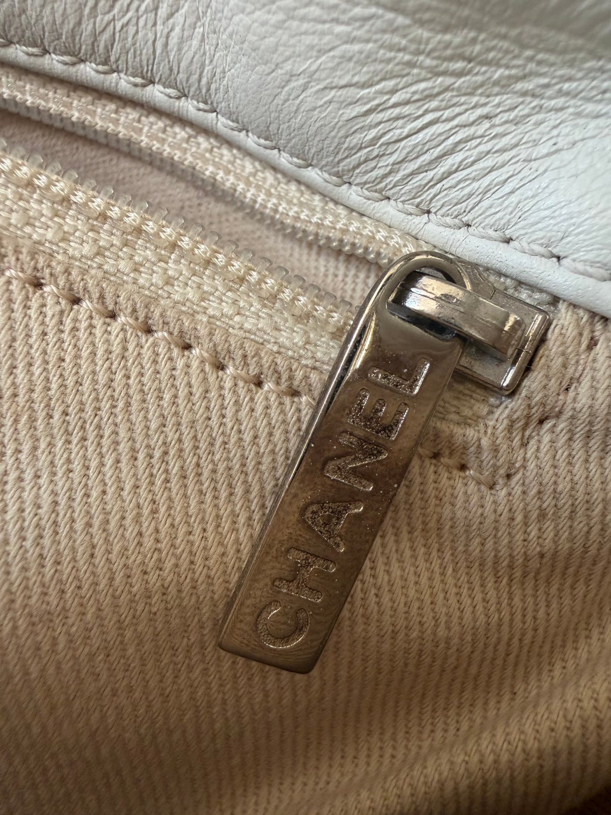 Chanel White Quilted Wild Stitch Single Flap Bag