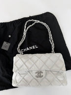 Chanel White Quilted Wild Stitch Single Flap Bag