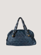 Chanel Navy Blue Lady Braid Bowler Bag