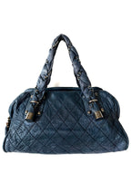 Chanel Navy Blue Lady Braid Bowler Bag