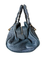 Chanel Navy Blue Lady Braid Bowler Bag