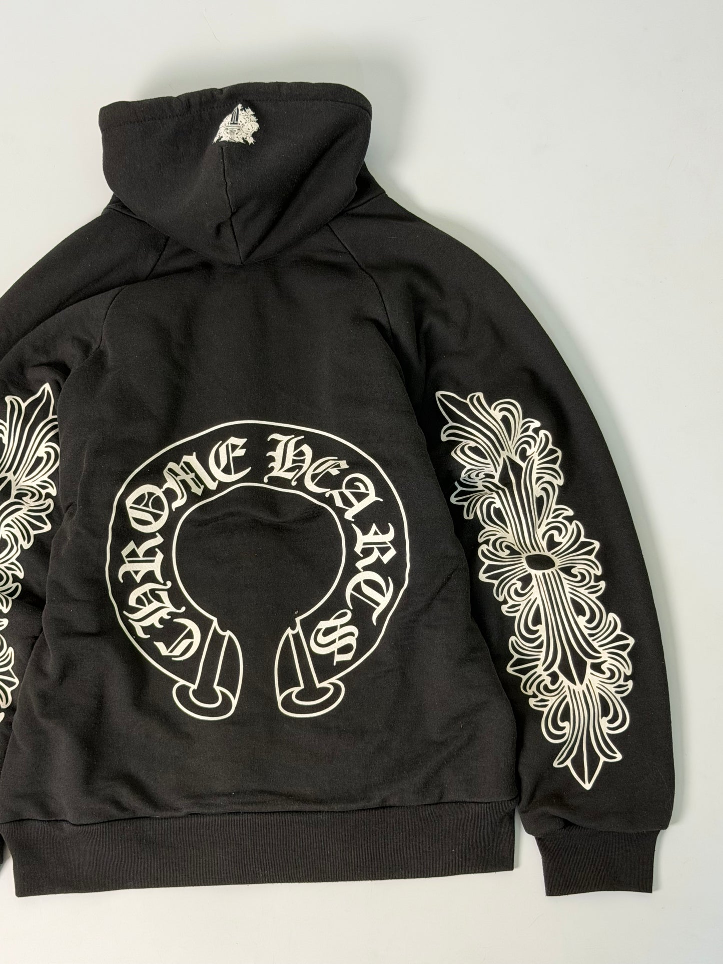 Chrome Hearts Horseshoe Floral Cross Sleeve Thermal Hoodie