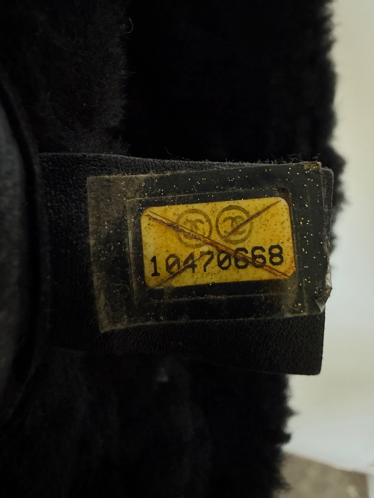 Vintage Chanel Black Suede & Shearling CC Tote Bag