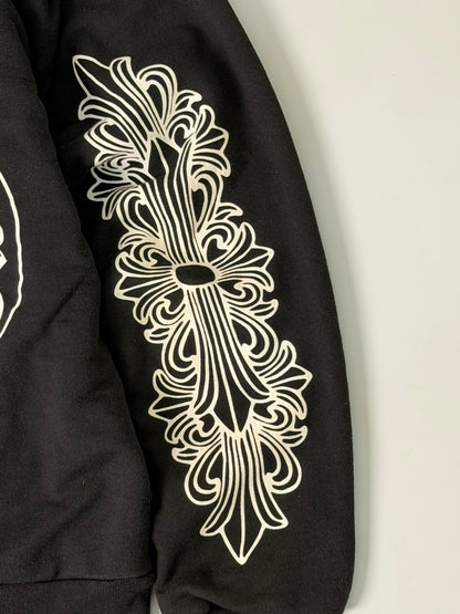 Chrome Hearts Horseshoe Floral Cross Sleeve Thermal Hoodie