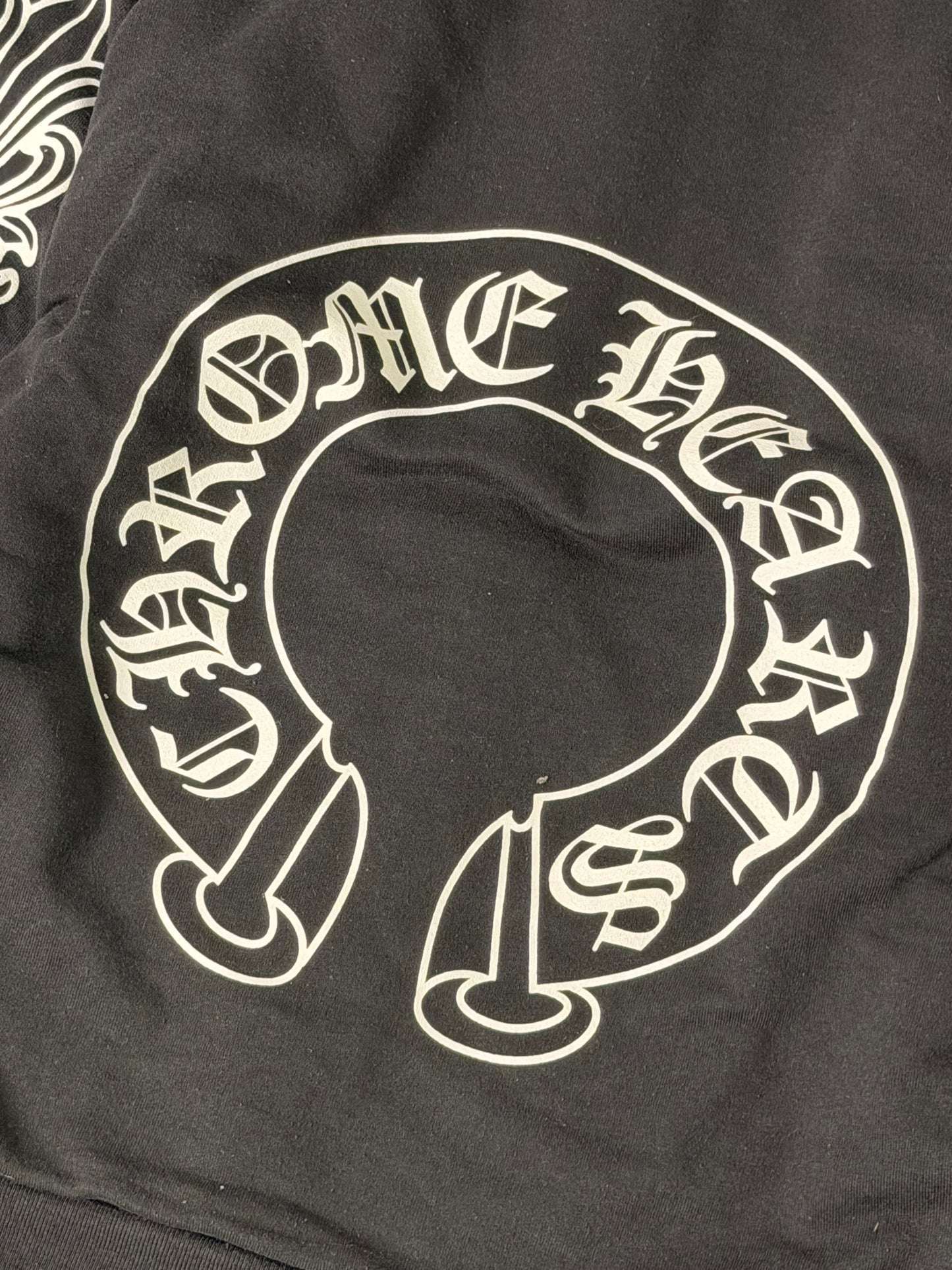 Chrome Hearts Horseshoe Floral Cross Sleeve Thermal Hoodie