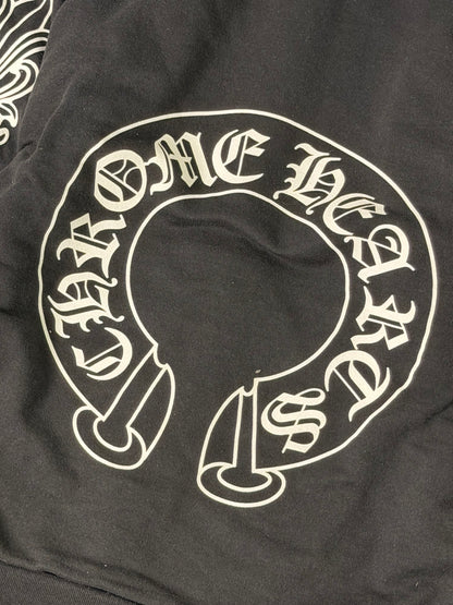 Chrome Hearts Horseshoe Floral Cross Sleeve Thermal Hoodie