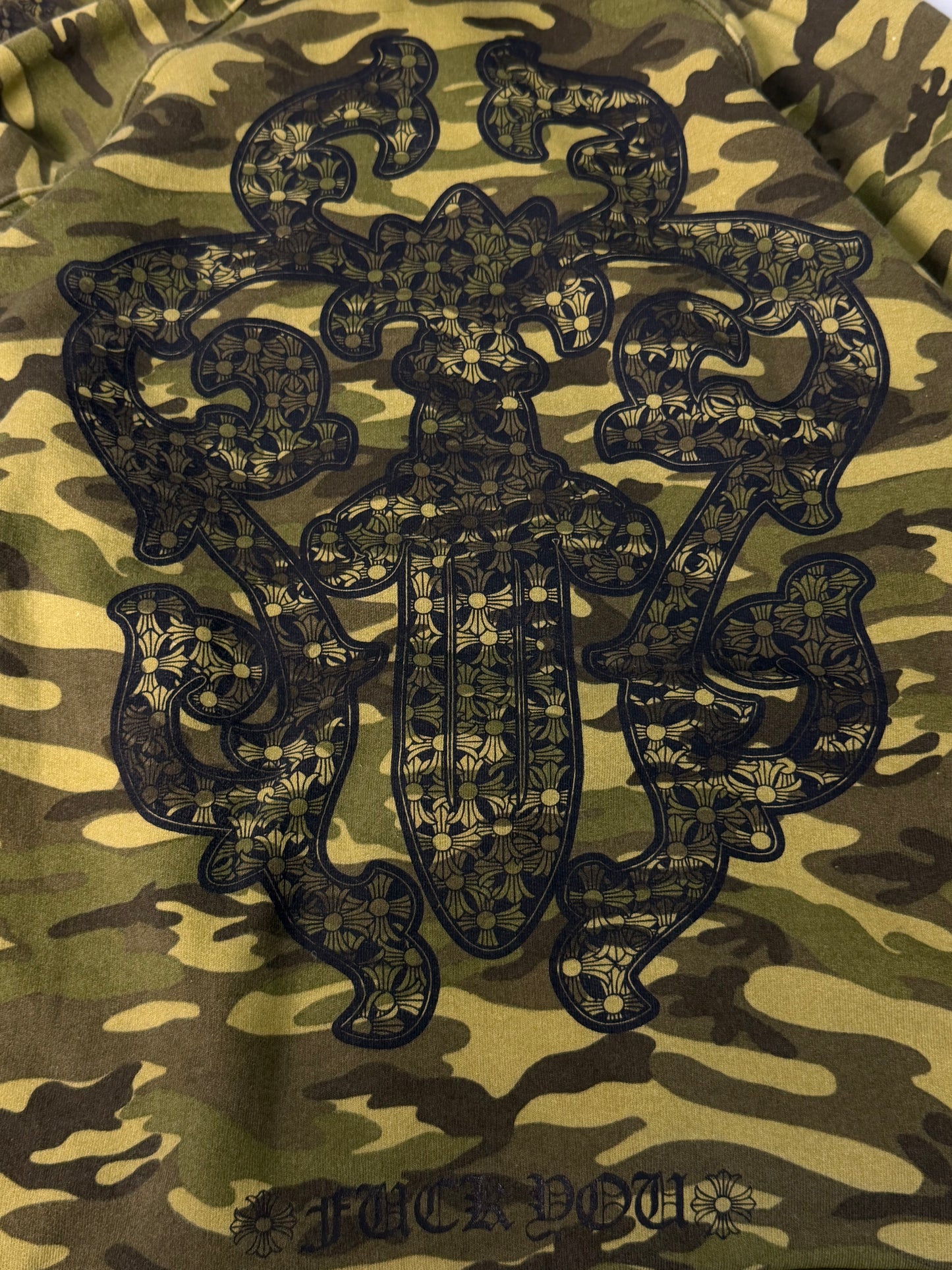 Chrome Hearts Camo Thermal Lined Zip Up Hoodie