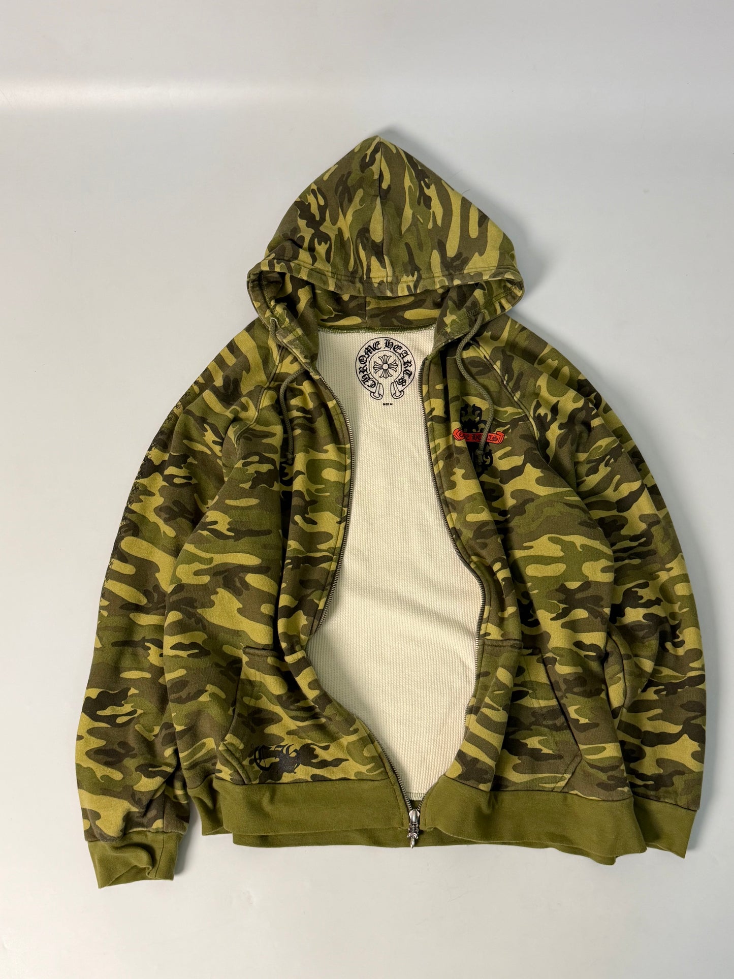 Chrome Hearts Camo Thermal Lined Zip Up Hoodie