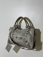 2000's Balenciaga Light Blue Giant 21 Silver Motorcycle City Bag