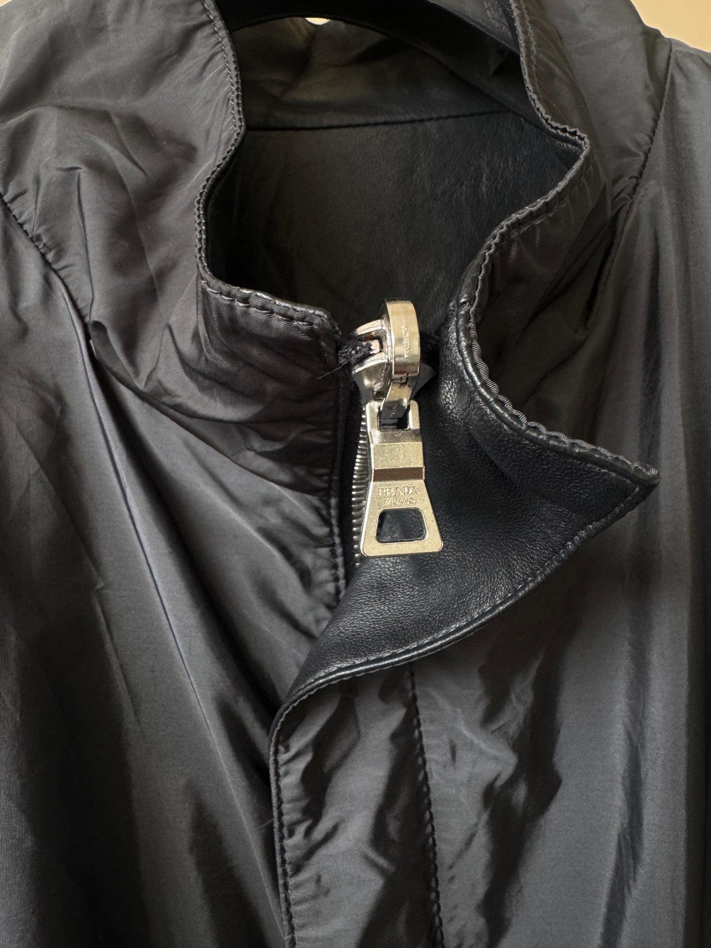 Prada Logo Reversible Blouson Leather Inside