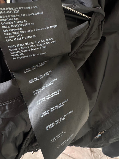 Prada Logo Reversible Blouson Leather Inside