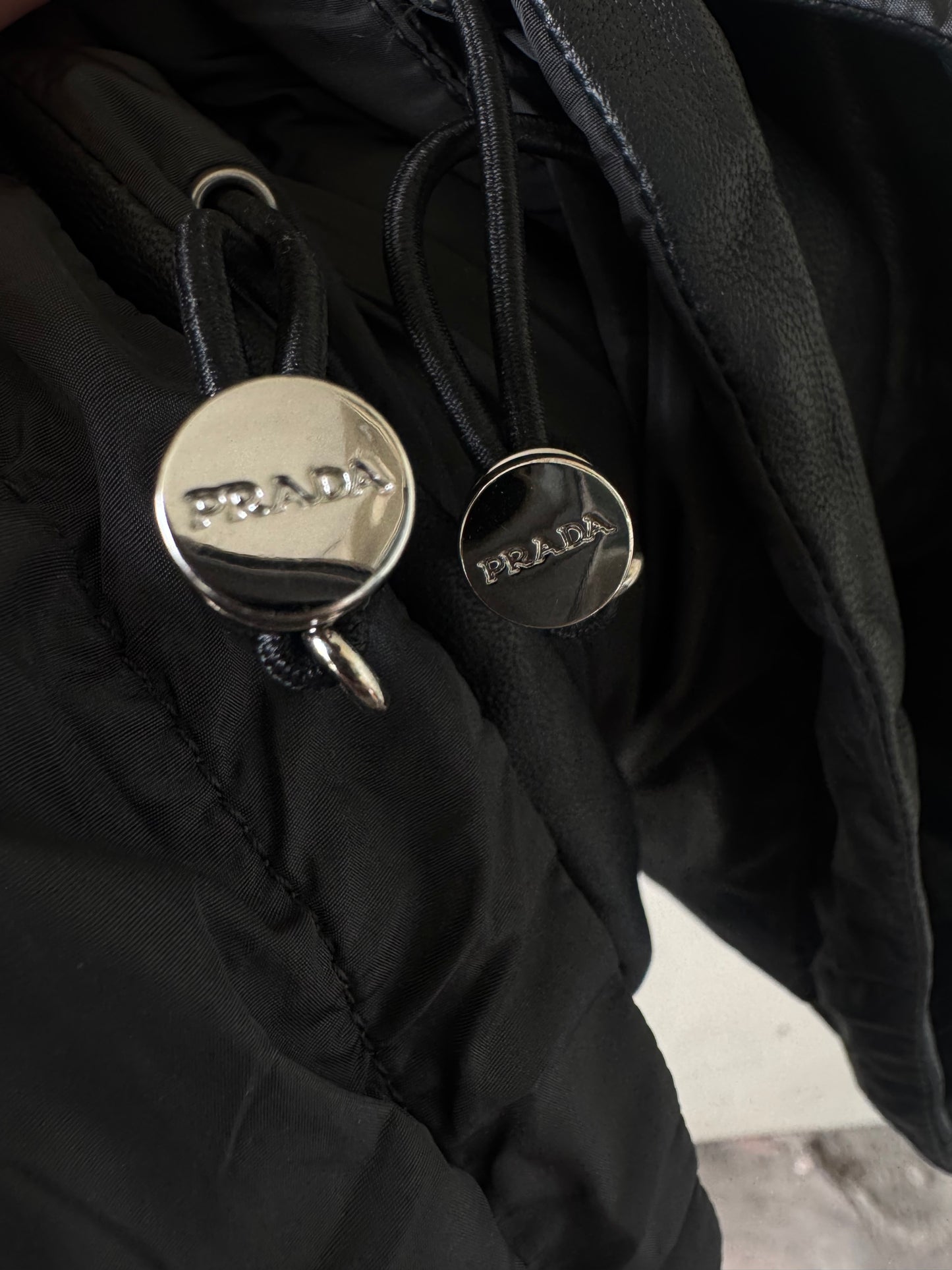Prada Logo Reversible Blouson Leather Inside