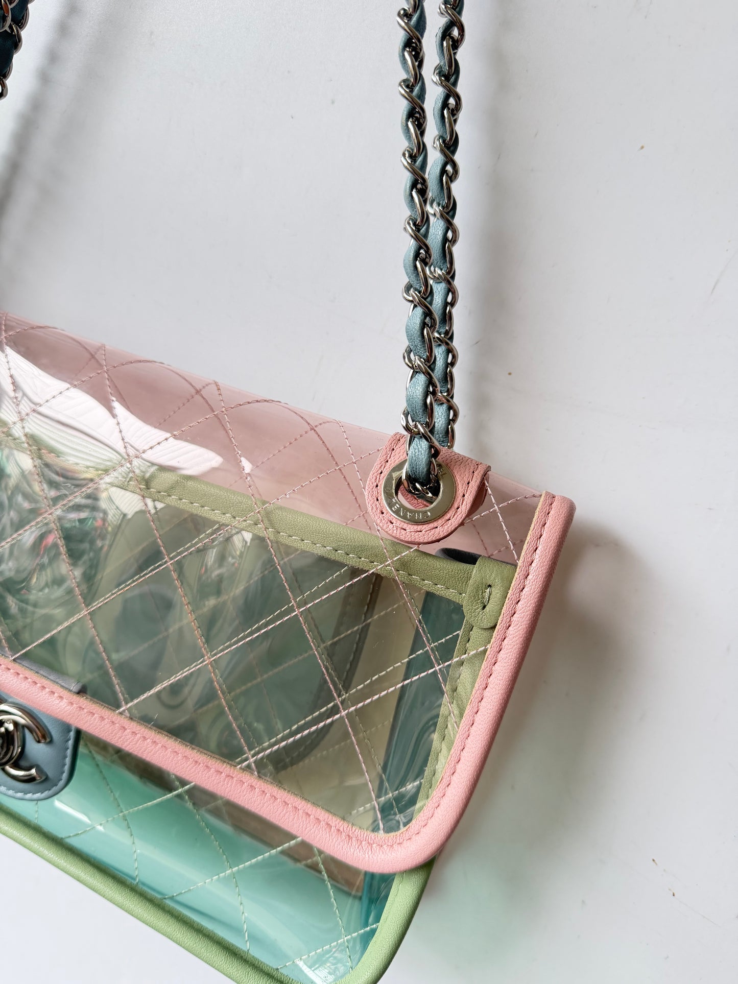 Chanel Karl Largerfeld S/S 2018 Multicolor Quilted PVC Coco Splash Flap