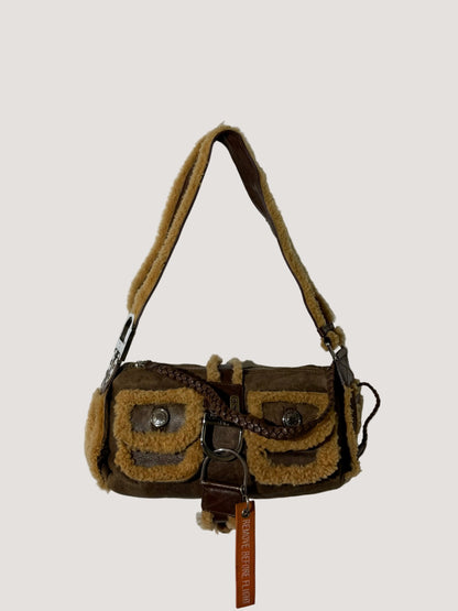 Christian Dior Shearling Flight Baguette Bag