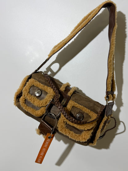 Christian Dior Shearling Flight Baguette Bag