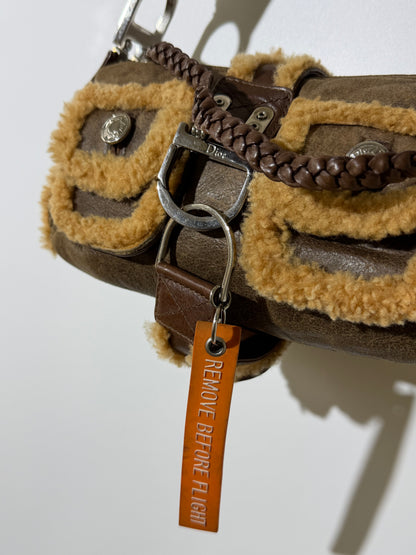 Christian Dior Shearling Flight Baguette Bag