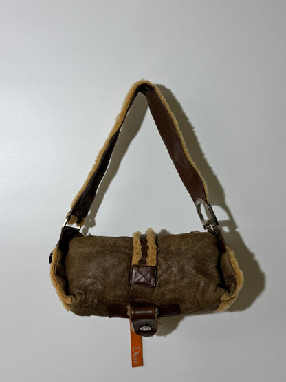Christian Dior Shearling Flight Baguette Bag