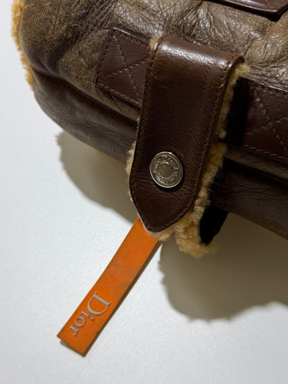 Christian Dior Shearling Flight Baguette Bag