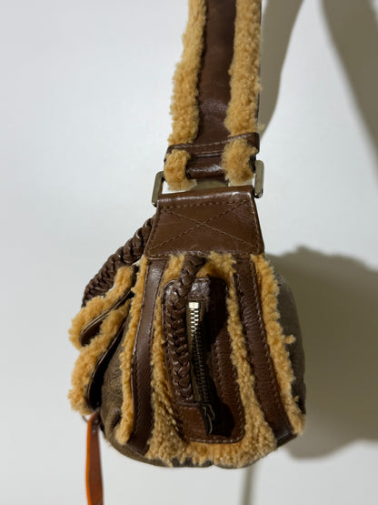 Christian Dior Shearling Flight Baguette Bag